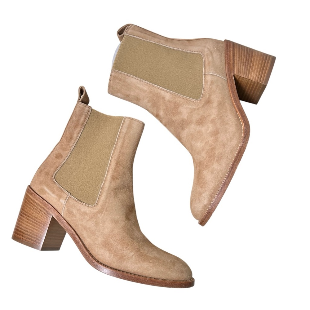 NEW Jenni Kayne Suede Frankie‎ Chelsea Boots Dark Sand EU 37 US 7